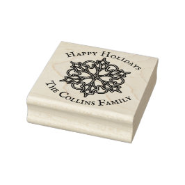 Snowflake Holly Helgdag Message och Namn Stämpel