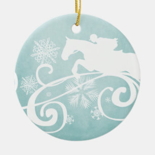 Snowflake Horse Helgdag jul Julgransprydnad Keramik