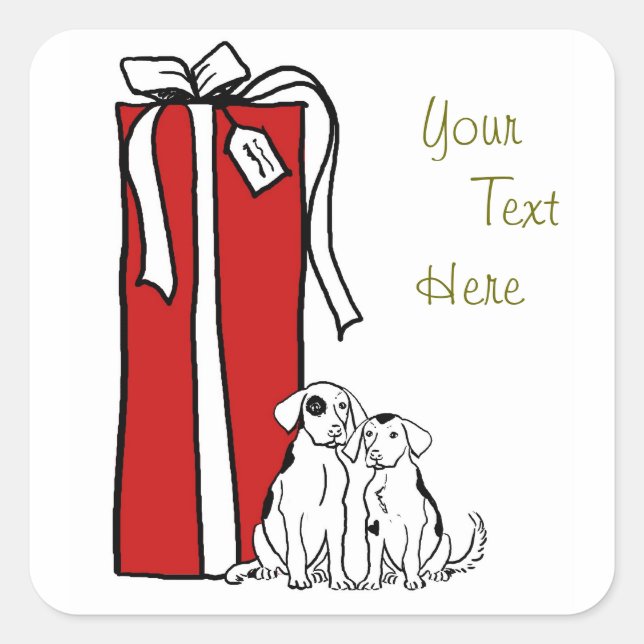 Snowflake-Hund Fyrkantigt Klistermärke (Framsida)