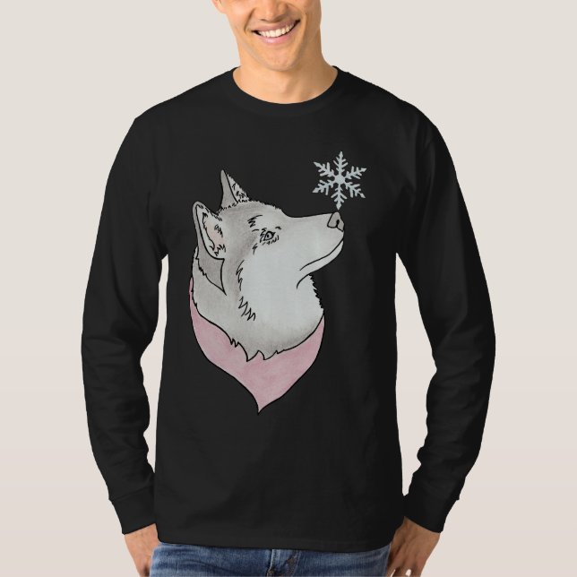 Snowflake Husky T Shirt (Framsida)