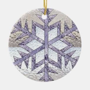 Snowflake i målat glass julgransprydnad keramik