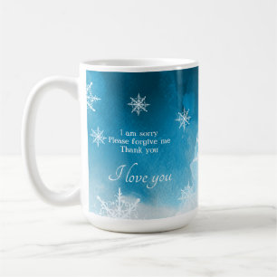 Snowflake Ice Blue Customized Quote och Namn Kaffemugg