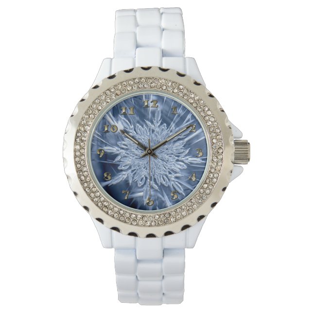 Snowflake Ice Crystal Armbandsur (Framsida)