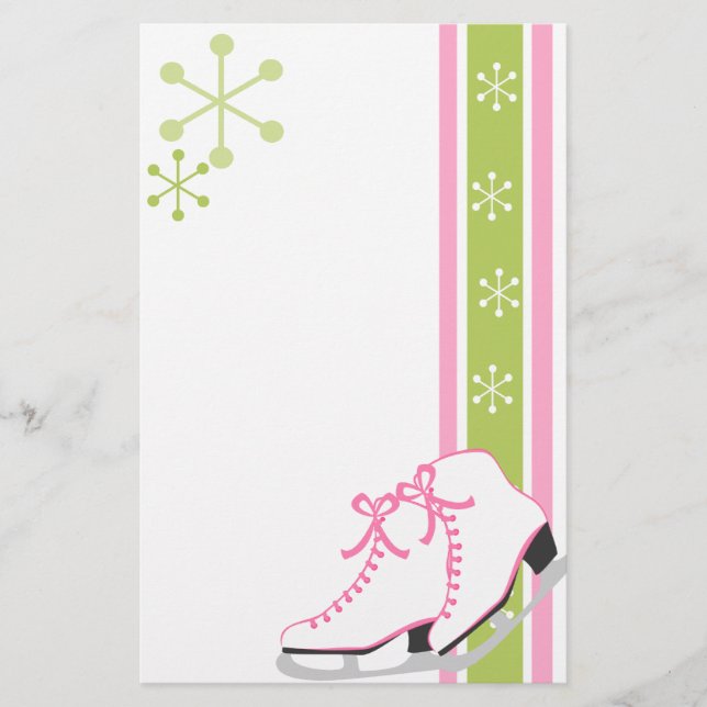 Snowflake Ice Skates Brevpapper (Framsida)