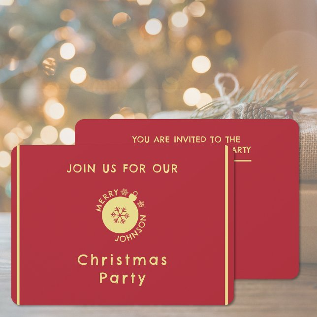 Snowflake-inbjudan till jul Party Helgdag Inbjudningar (Christmas Party Holiday Snowflake Invitation (front and back))