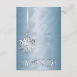 Snowflake-inbjudan till Teal Foil Silver judel OSA Kort