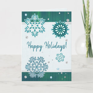 Snowflake Jeweled 3D BLANK Kort