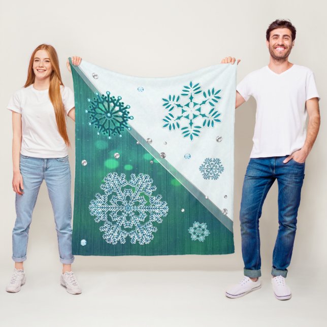 Snowflake Jeweled 3D Fleecefilt (På plats)