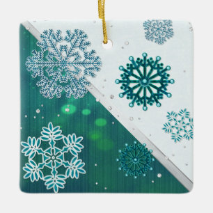 Snowflake Jeweled 3D Julgransprydnad Keramik