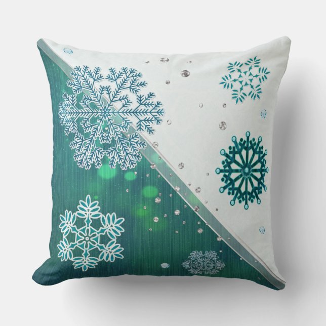 Snowflake Jeweled 3D Kudde (Framsida)