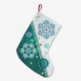 Snowflake Jeweled 3D Liten Julstrumpa