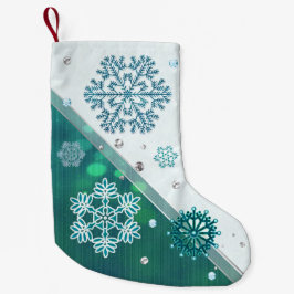 Snowflake Jeweled 3D Liten Julstrumpa