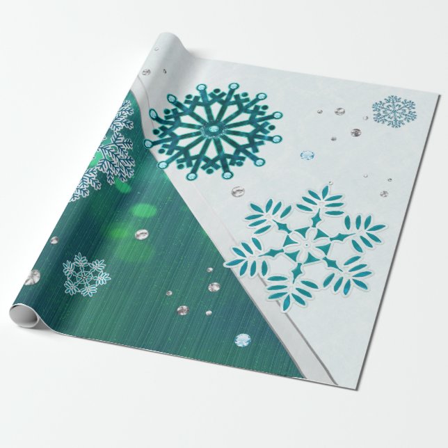 Snowflake Jeweled 3D Presentpapper (Utrullad)