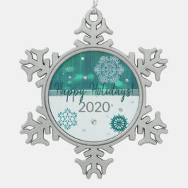 Snowflake Jeweled 3D Snöflinga Pewter Julgransprydnad