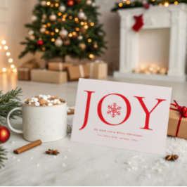 Snowflake Joy Family Photo Collage jul Julkort