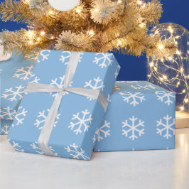 Snowflake jul Blue Wrapping Papper Presentpapper