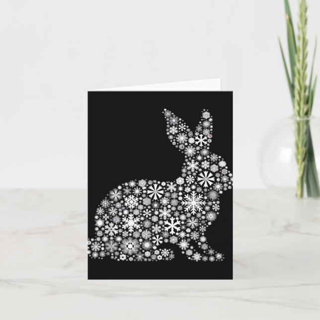 Snowflake-jul - Bunny Rabbit Kort (Framsida)