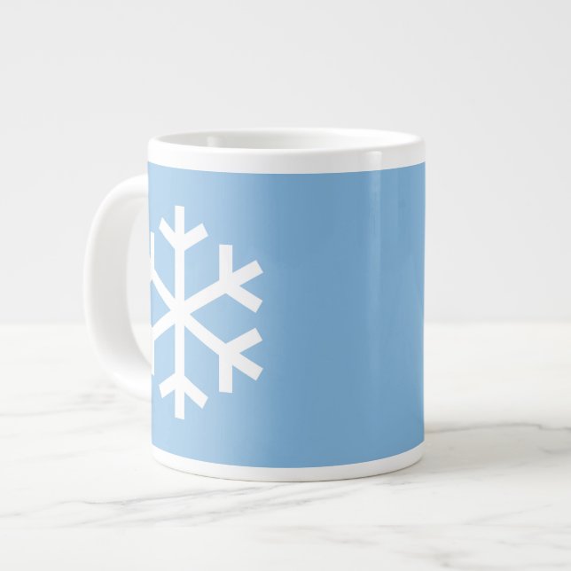 Snowflake-jul Giant Blue Coffee Mugg Jumbo Mugg (Framsida vänster)