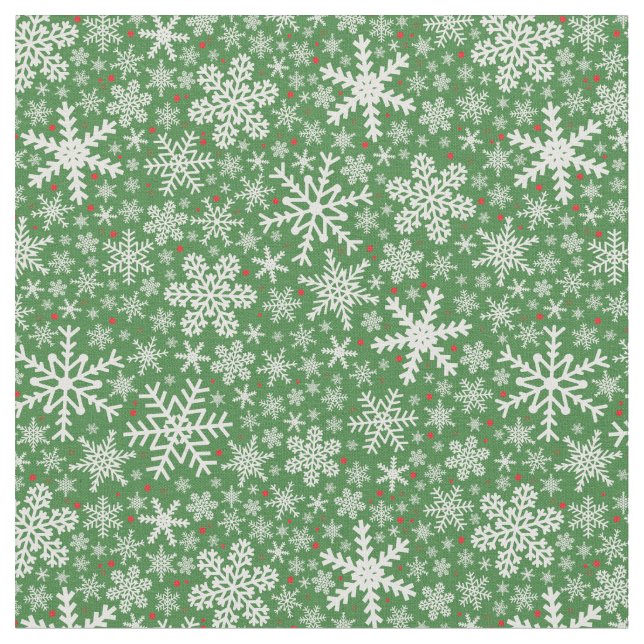 Snowflake-jul | Helgdag Fabric Tyg (Närbild)