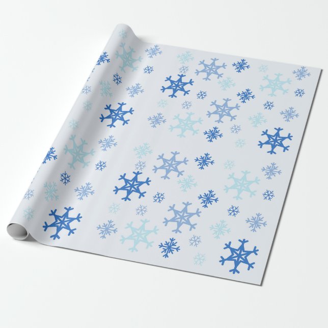 Snowflake jul Papprare - ljusblå blått Presentpapper (Utrullad)