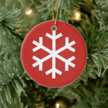 Snowflake-jul Red Ceramic Ornament