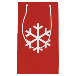 Snowflake jul Red Gift Bag