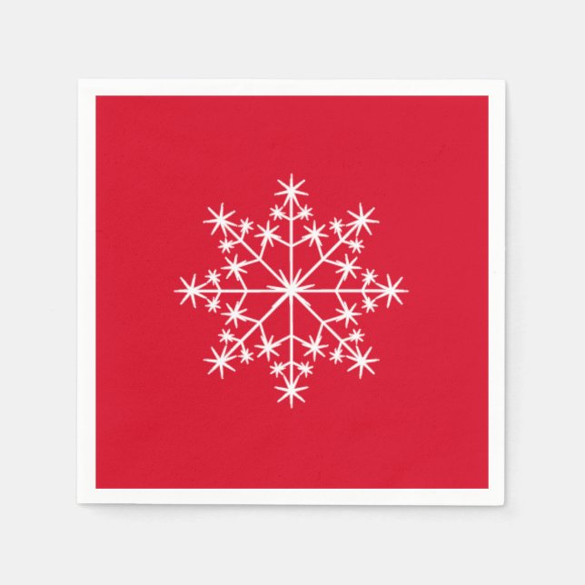 Snowflake Julafton jul Red Helgdag Pappersservett (Framsidan)
