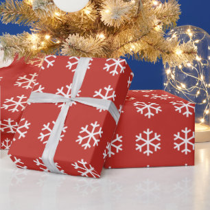 Snowflake-julafton Red Wrapping Papper Presentpapper