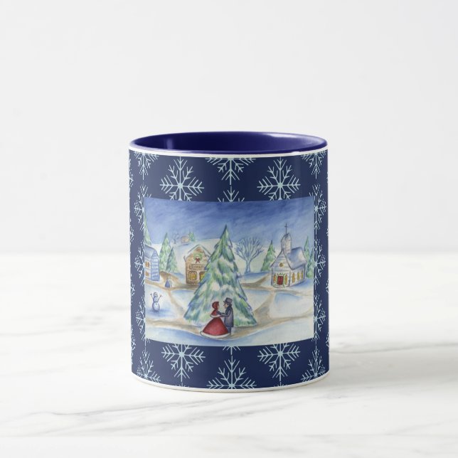 Snowflake-julbyn Coffee Mugg Gift (Center)