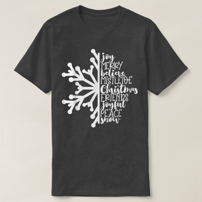 Snowflake-juldräkt för flickungbojor t shirt (Design framsida)