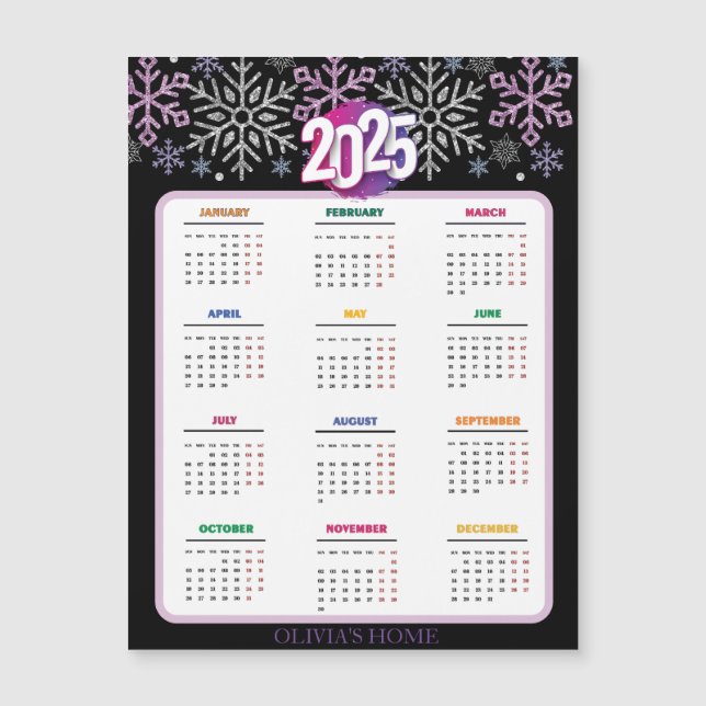 Snowflake-julen Lila Silver Calendars (Framsida)