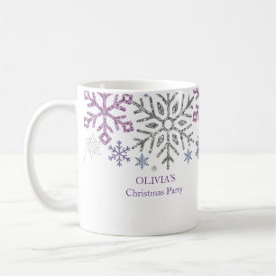Snowflake-julen Lila Silver Kaffemugg