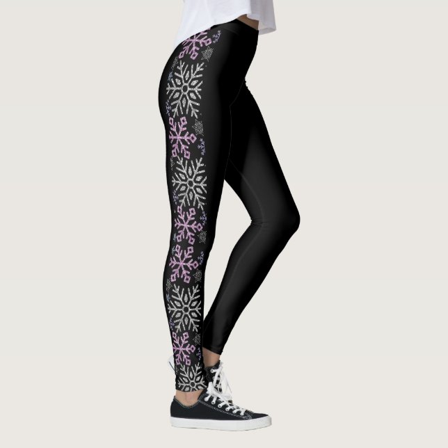 Snowflake-julen Lila Silver Leggings (Höger)