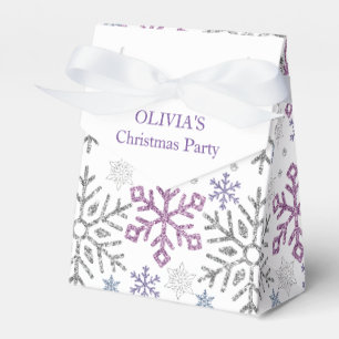 Snowflake-julen Lila Silver Presentaskar