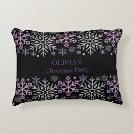 Snowflake-julen Lila Silver Prydnadskudde