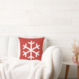 Snowflake-julen Red Dekorativ kudde