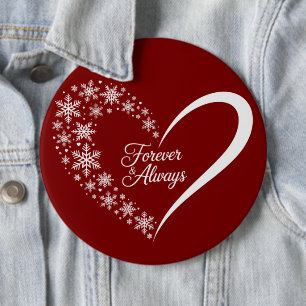 Snowflake-julen Snö Flake Heart Knapp