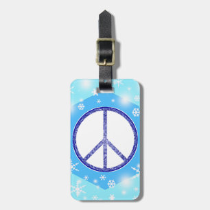 Snowflake-julen - vacker Cute Winter Peace Bagagebricka
