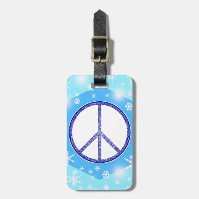 Snowflake-julen - vacker Cute Winter Peace Bagagebricka (Vertikal Framsida)
