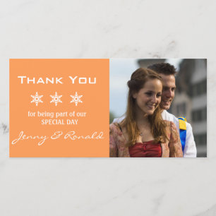 Snowflake-julet Bröllop Tack PhotoCard Kort