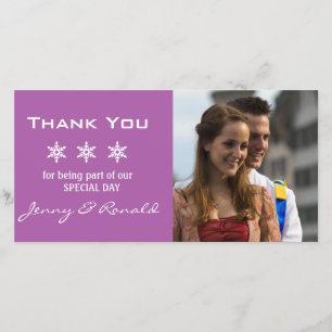 Snowflake-julet Bröllop Tack PhotoCard Kort