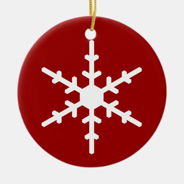 Snowflake-julet Ornamet i Red Julgransprydnad Keramik (Framsidan)