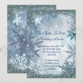 Snowflake Julfest-inbjudningar Inbjudningar