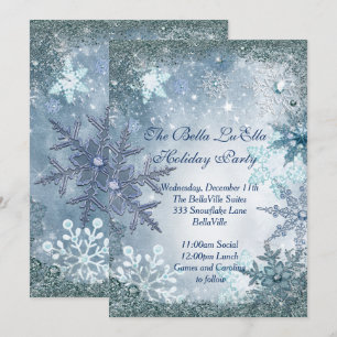 Snowflake Julfest-inbjudningar Inbjudningar