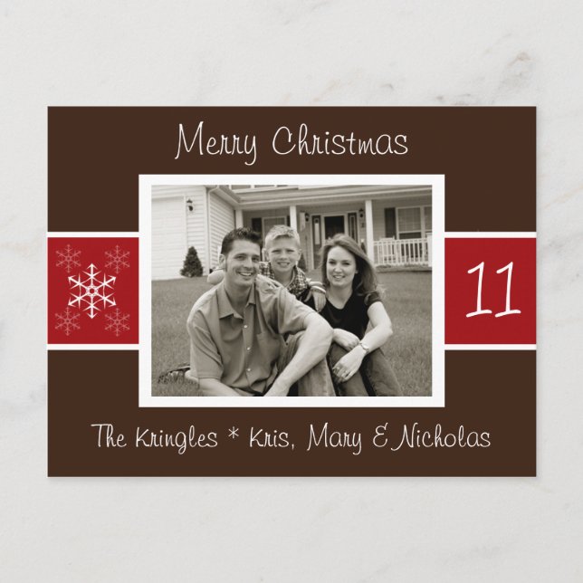 Snowflake-julfotoport Helg Vykort (Framsida)