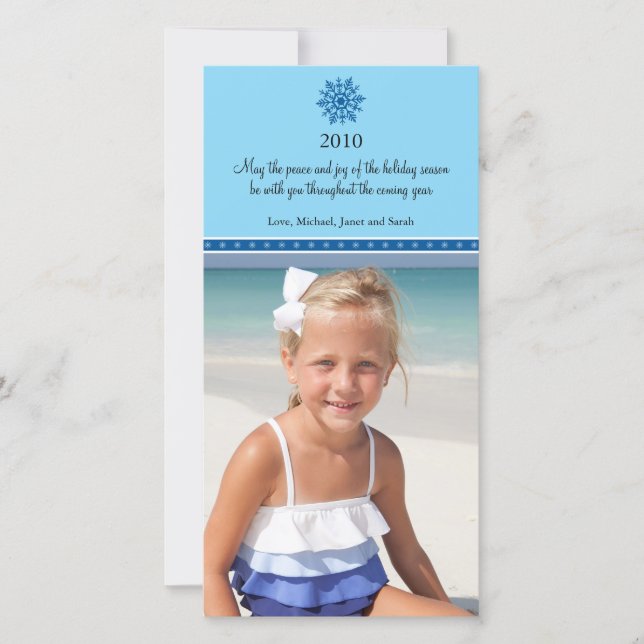Snowflake-julfotoport Julkort (Framsida)