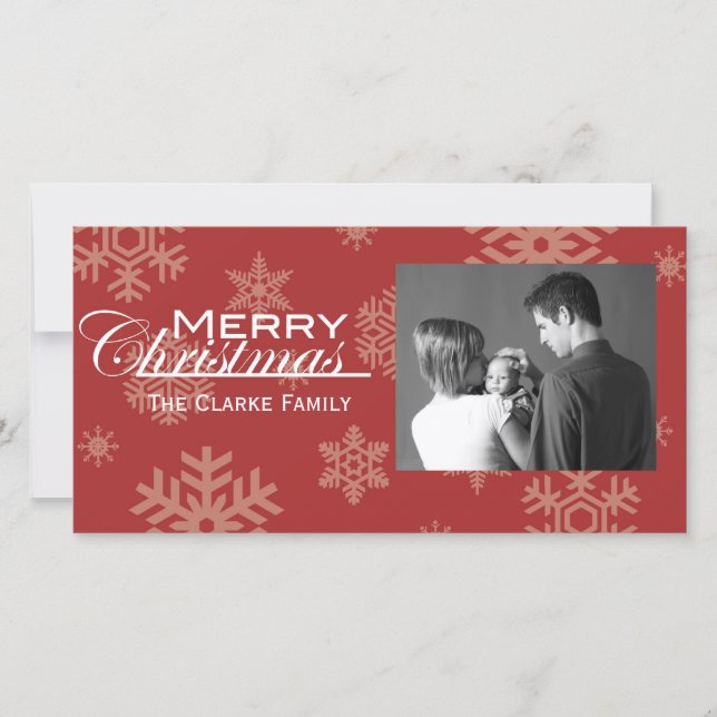 Snowflake-julfotoport Julkort (Framsida)