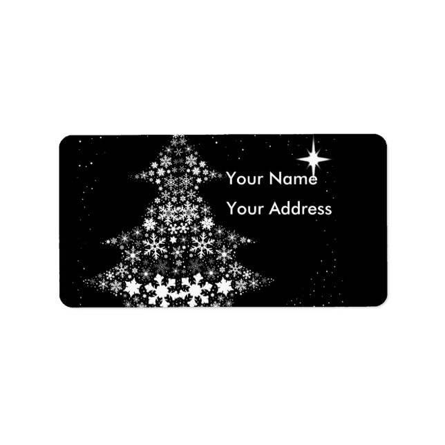 Snowflake Julgran Adressetikett (Framsidan)