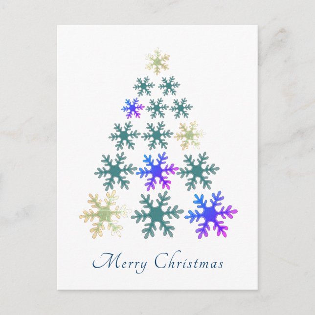 Snowflake Julgran God jul Helgdag Helg Vykort (Framsida)