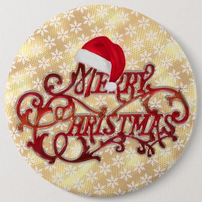Snowflake-julklapp Hat Guld-knapp Knapp (Framsida)